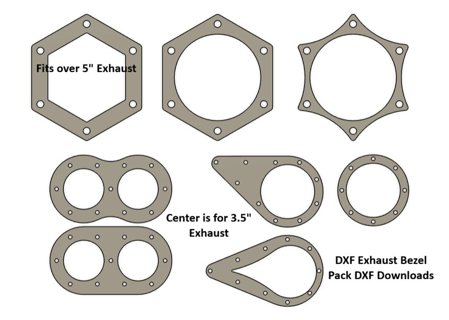 Exhaust Bezel Pack - Side Dump & Hood Stack DXF Templates | DTA Fabrication